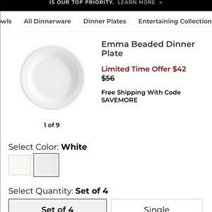 Pottery Barn Emma Plate